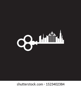 Key apartment icon logo design inspiration vector template