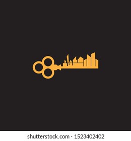 Key apartment icon logo design inspiration vector template