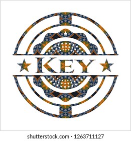 Key arabic emblem. Arabesque decoration.