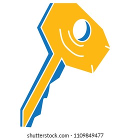 Key in Auto. Automotive Icon in Flat Vector Logo Icon, Vector Illustration