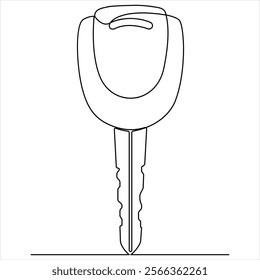 Key background continuous single line drawing of key key line outline vector