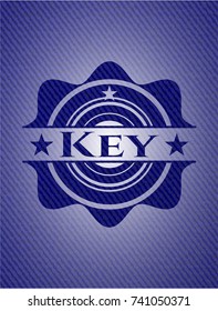 Key badge with jean texture