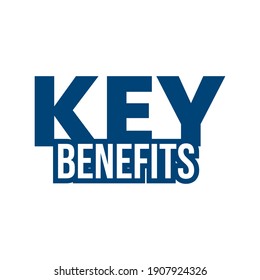 Key Benefits Icon Label Design Vector