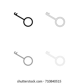 Key black and grey set icon .