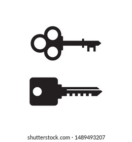 Key - black icon on white background vector illustration for website, mobile application, presentation, infographic. Access login concept sign design. Password symbol.