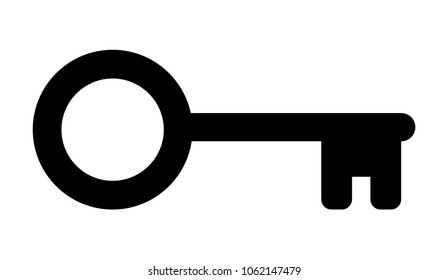 Key black icon vector illustration