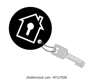 Key with black keychain