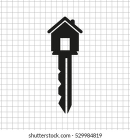 key  - black vector icon