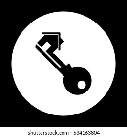 Key  - black vector icon