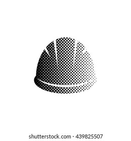 Key - black vector icon;  halftone illustration
