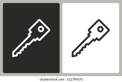Key - black and white icons. Vector illustration.