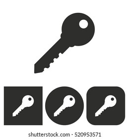 Key - black and white icons. Vector illustration.