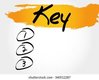 KEY blank list, business concept