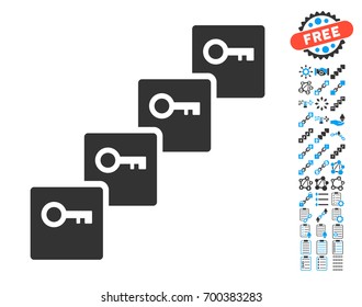 Key Blockchain pictograph with bonus blockchain design elements. Vector illustration style is flat iconic symbols,modern colors.