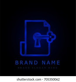 Key blue chromium metallic logo