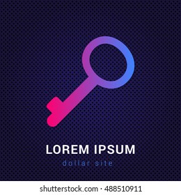Key Blue & Red colorful gradient attractive bright material Icon / Logo Design