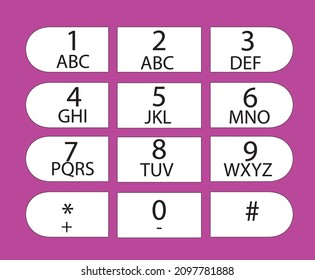 Key Board, Number Pad, Button Phone, Number Plate, Old Button Phone Number Vector Template