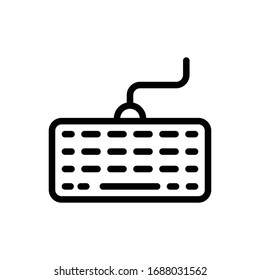 Icono de contorno vectorial de placa clave. Ilustración de estilo electrónico.