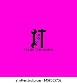 key bolt hammer icon sign signifier vector