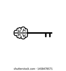Key Brain icon design vector template.