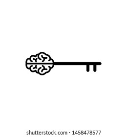 Key Brain icon design vector template.