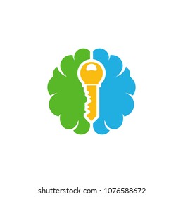 Key Brain Logo Icon Design