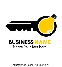 Key bulb symbol logo template illustration