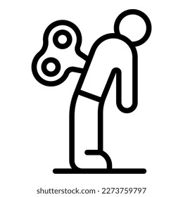 Key burnout icon outline vector. Work employee. Sad busy