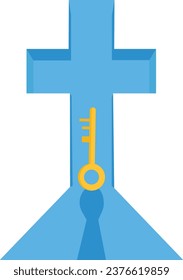 
Key to business success, religious sign to find secret key or achieve career target concept


