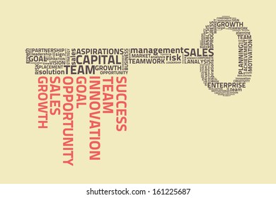 key with business words, eps10 vector concept