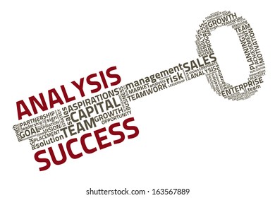 key with business words, eps10 vector concept