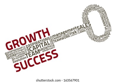 key with business words, eps10 vector concept