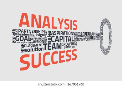 key with business words, eps10 vector concept