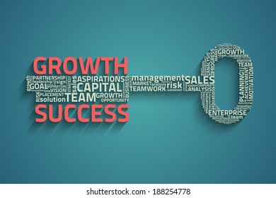 key with business words, eps10 vector concept