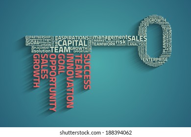 key with business words, eps10 vector concept
