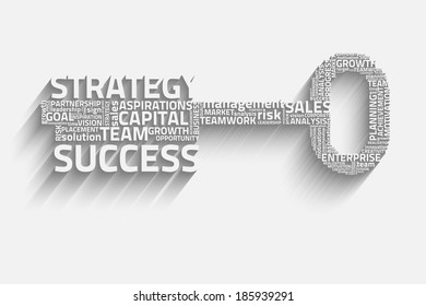 key with business words, growth eps10 vector concept