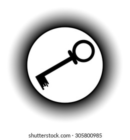Key button on white background. Vector illustration.
