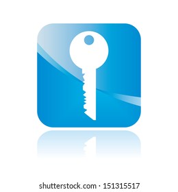 Key button sign. Isolated blue icon. Vector illustration.