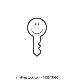 Key button vector icon.