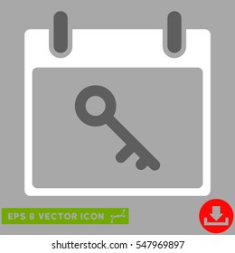 Key Calendar Day icon. Vector EPS illustration style is flat iconic bicolor symbol, dark gray and white colors.