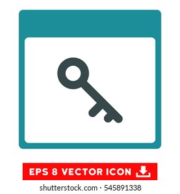 Key Calendar Page icon. Vector EPS illustration style is flat iconic bicolor symbol, soft blue colors.