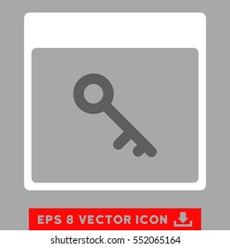Key Calendar Page icon. Vector EPS illustration style is flat iconic bicolor symbol, dark gray and white colors.
