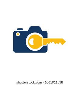 Key Camera Logo Icon Design