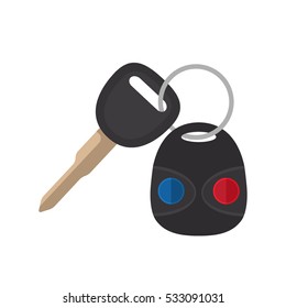 The key of the car and alarm system. flat vector illustration isolate on a white background. easy to use