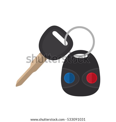 The key of the car and alarm system. flat vector illustration isolate on a white background. easy to use
