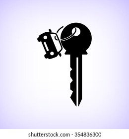Key car -  black vector icon