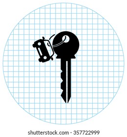Key car  - black vector icon