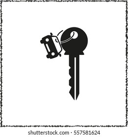 Key car  - black vector icon
