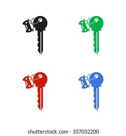 Key car - color vector icon