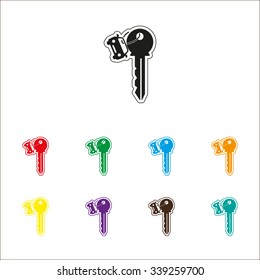Key car - color vector icon